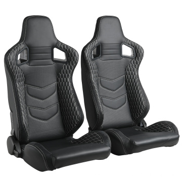 Adjustable Black PVC Leather sports carbon car seats